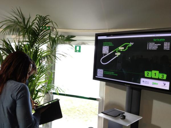 Scan QR code to access and answer questions to get ahead in the virtual race.