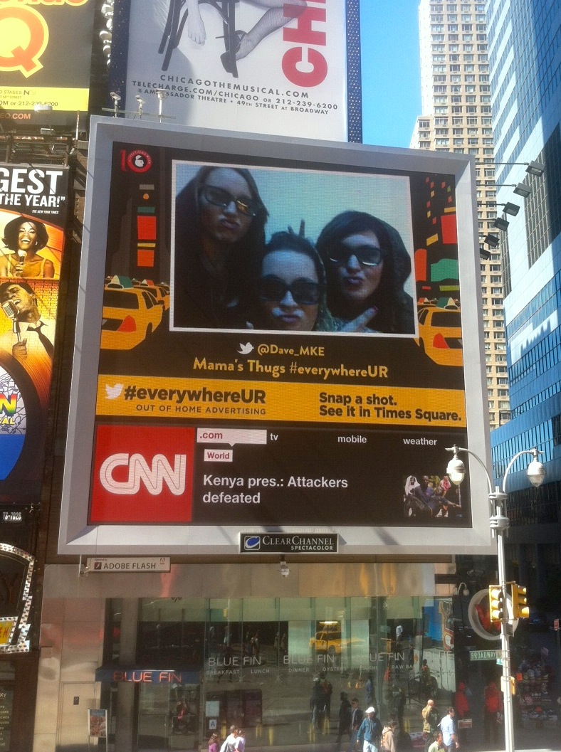 #everywhereUR on Times Square New York