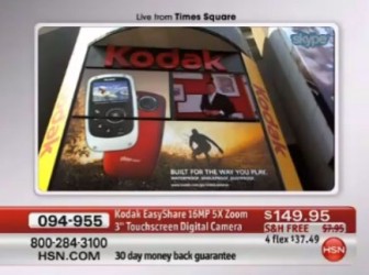 HSN Sells Out Kodak Camera by Demonstrating Aerva Technologies with Times Square Billboard